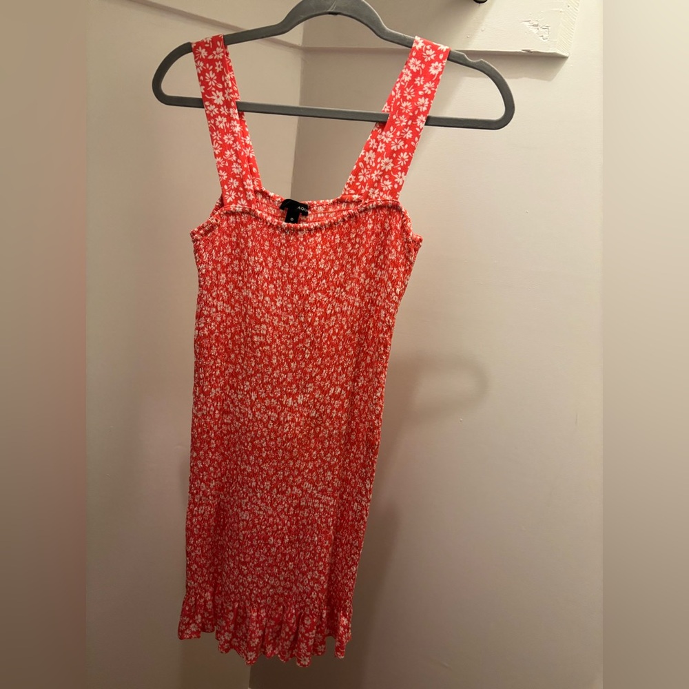 AQUA floral coral mini dress
